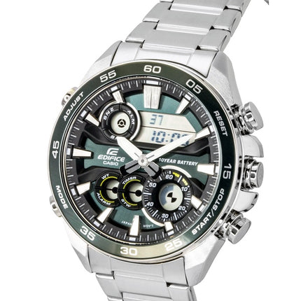 Casio Edifice Analog Digital Stainless Steel Green Dial Quartz ERA-130D-3A 100M Men's Watch