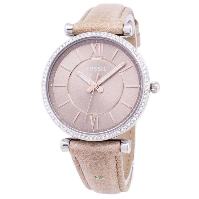 Fossil Carlie Three-Hand Sand Quartz Diamond Accents ES4343 Women's Watch