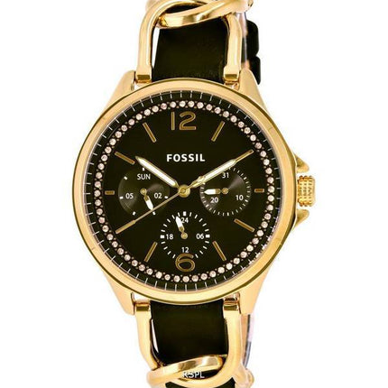 Fossil Sadie Crystal Accents Leather Black Dial Quartz ES5140 Womens Watch