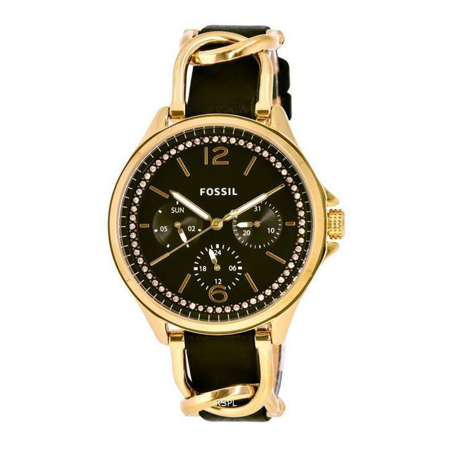 Fossil Sadie Crystal Accents Leather Black Dial Quartz ES5140 Womens Watch