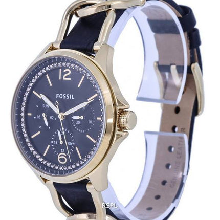 Fossil Sadie Crystal Accents Leather Black Dial Quartz ES5140 Womens Watch