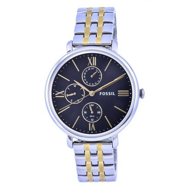Fossil Jacqueline Two Tone Stainless Steel Black Dial Quartz ES5143 Womens Watch