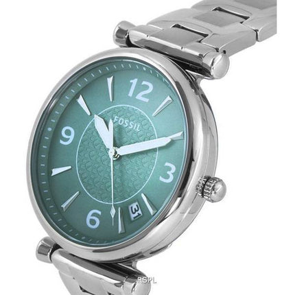 Fossil Carlie Stainless Steel Green Dial Quartz ES5157 Womens Watch
