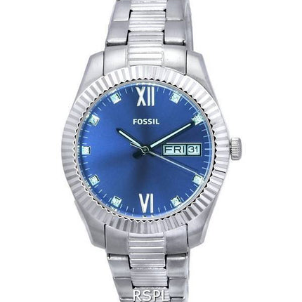 Fossil Scarlette Crystal Accents Blue Dial Quartz ES5197 Women's Watch