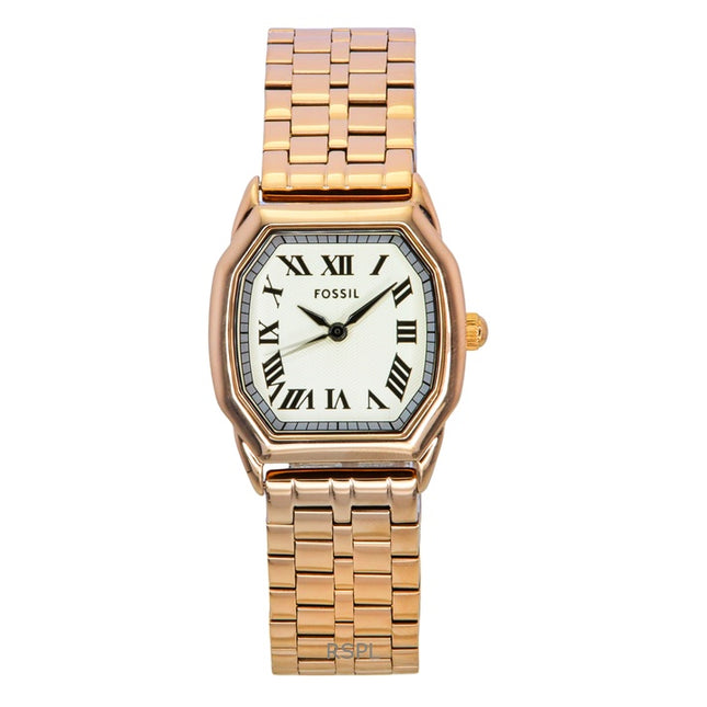 Fossil Harlow Rose Gold Tone Stainless Steel Cream Dial Quartz ES5386 Women's Watch