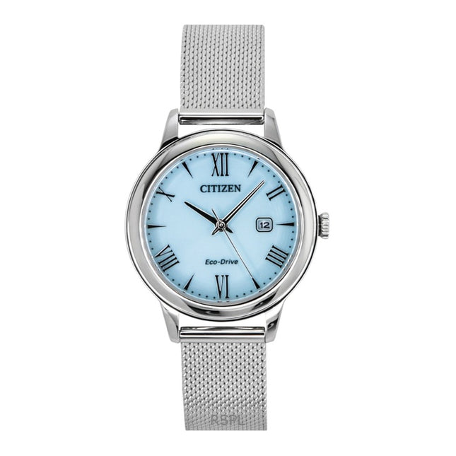 Citizen Elegance Stainless Steel Blue Dial Eco-Drive EW2621-75M 100M Women's Watch