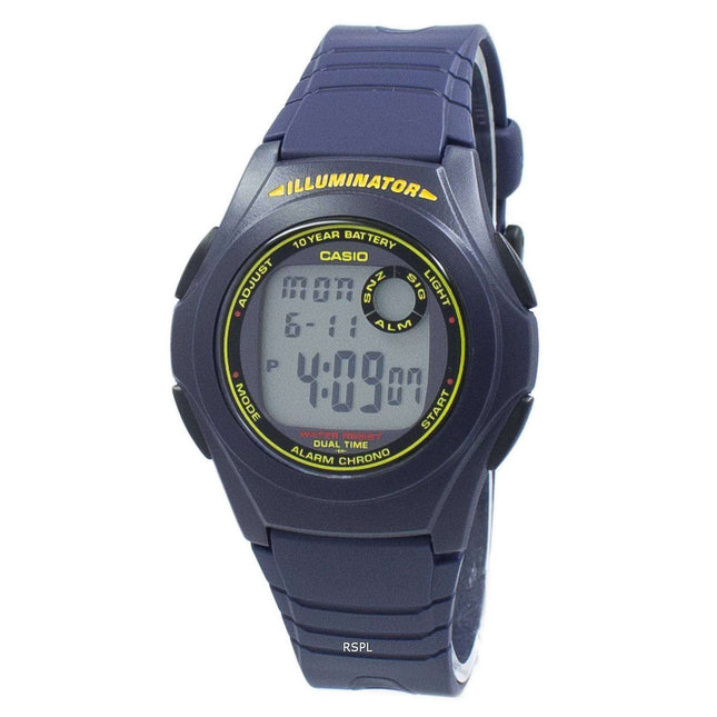 Casio Illuminator Dual Time Chrono Digital F-200W-2B F200W-2B Men's Watch