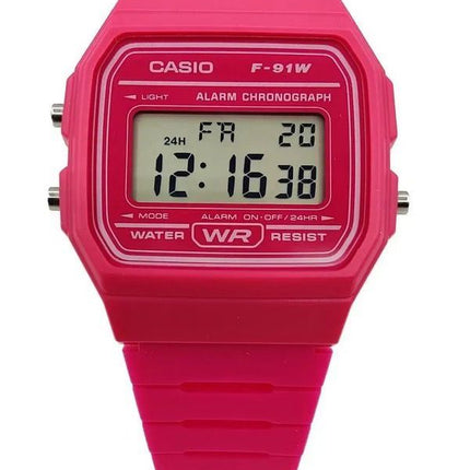 Casio Digital Pink Resin Strap Quartz F-91WC-4A Unisex watch