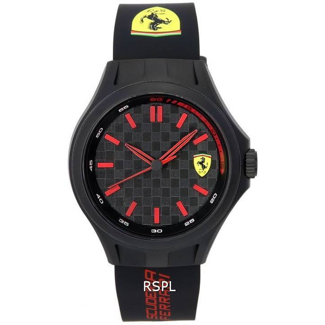 Scuderia Ferrari Pit Crew Silicone Strap Black Dial Quartz 0830643 Men's Watch