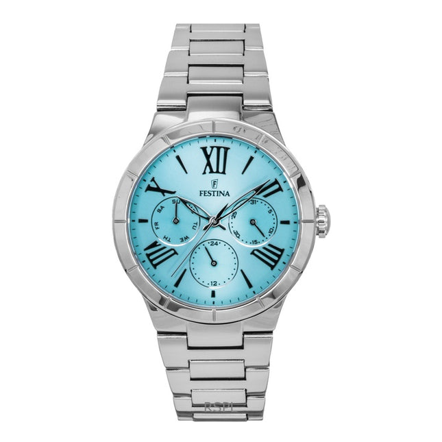 Festina Boyfriend Stainless Steel Multifunction Ice Blue Dial Quartz F16716-4 Women's Watch