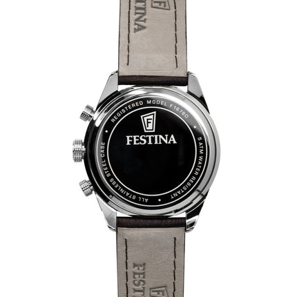 Festina Chronograph Leather Strap Blue Dial Quartz F16760-7 Men's Watch