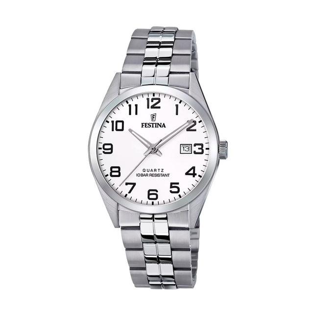 Festina Classics Stainless Steel White Dial Quartz F20437-1 100M Men's Watch