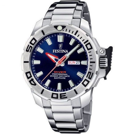 Festina Diver Stainless Steel Blue Dial Quartz F20665-1 200M Mens Watch