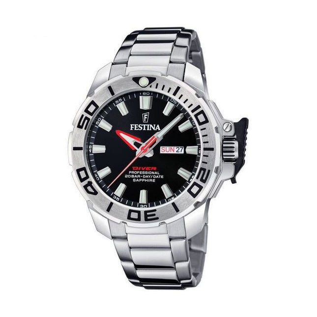 Festina Diver Stainless Steel Black Dial Quartz F20665-4 200M Mens Watch