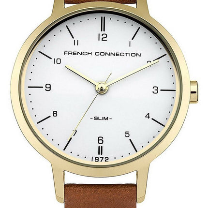 FCUK White Dial Leather Strap Quartz FC1256TG Women's Watch