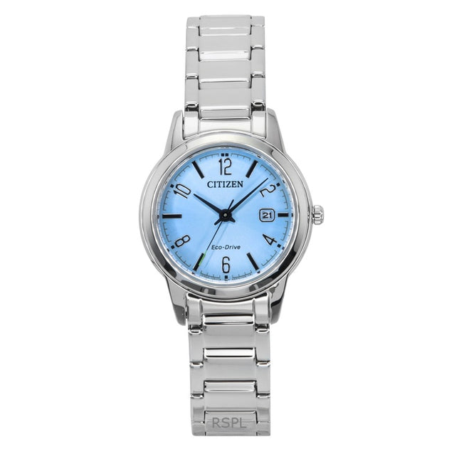 Citizen Elegance Stainless Steel Light Blue Dial Eco-Drive FE1241-71L Women's Watch
