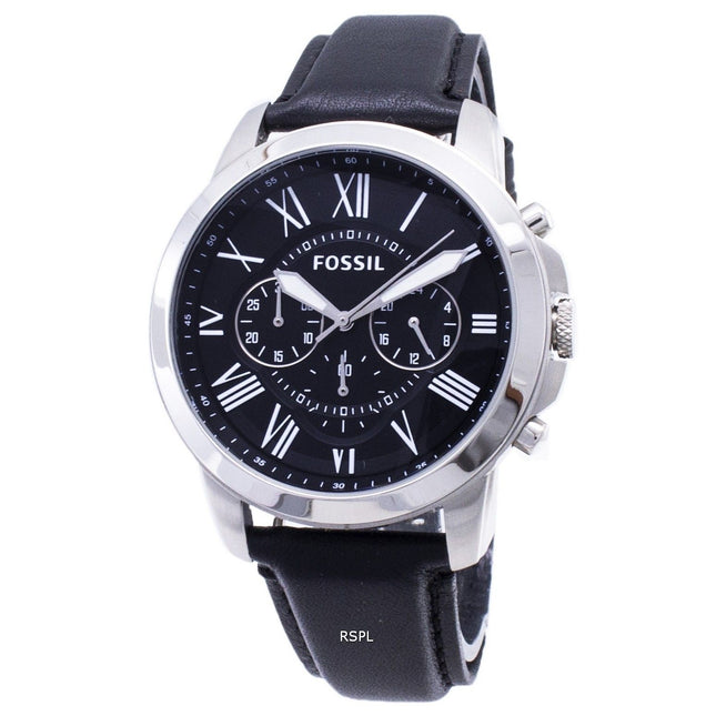 Fossil Grant Chronograph Black Leather Strap FS4812 Men's Watch
