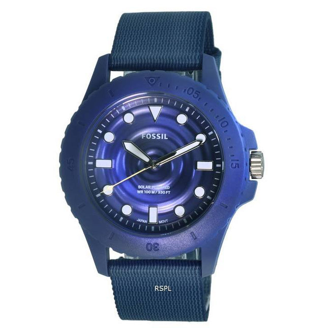 Fossil FB-01 Tide Ocean Material Blue Dial Solar Powered FS5893 100M Mens Watch