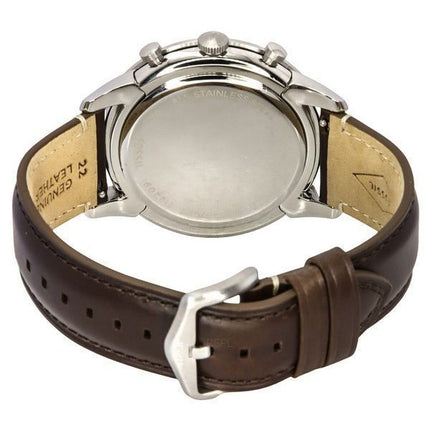 Fossil Townsman Chronograph Brown LiteHide Leather Strap Black Dial Quartz FS5967SET Men's Watch With Gift Set