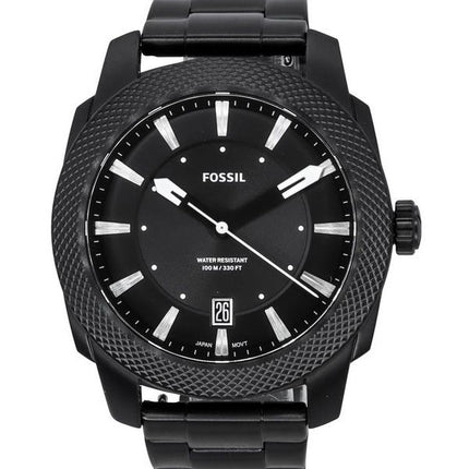 Fossil Machine Stainless Steel Black Sunray Dial Quartz FS5971 100M Men's Watch