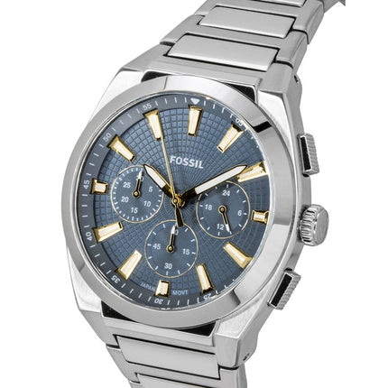 Fossil Everett Chronograph Stainless Steel Blue Dial Quartz FS6154 Men's Watch