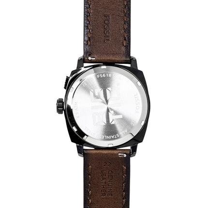 Fossil Machine Big Tic Analog Digital Brown Leather Strap Black Dial Quartz FS6165 Men's Watch