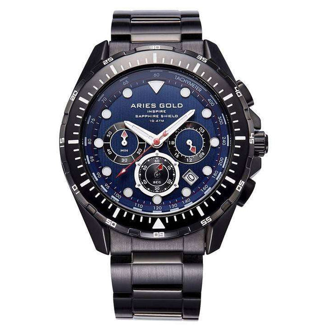 Aries Gold Inspire Atlantic Chronograph Quartz G 7002 BK-BU Men's Watch