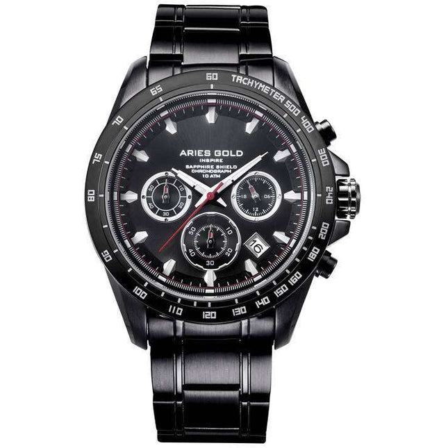 Aries Gold Inspire Drifter Chronograph Quartz G 7001 BK-BK Men's Watch