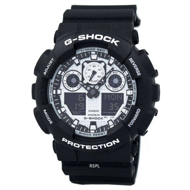 Casio G-Shock White and Black Series Analog Digital GA-100BW-1A Men's Watch