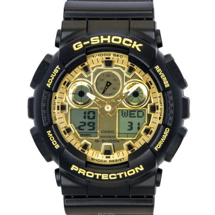 Casio G-Shock Resin Strap Analog Digital Gold Dial Quartz GA-100GGB-1A9 200M Men's Watch