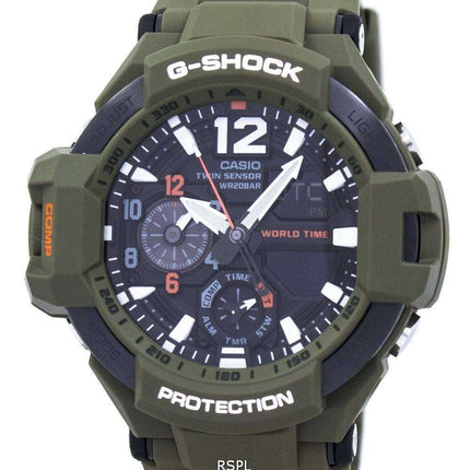 Casio G-Shock Gravitymaster Analog Digital Twin Sensor World Time GA-1100KH-3A Men's Watch