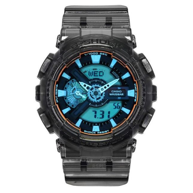 Casio G-Shock Analog Digital Transparent Black Resin Strap Multicolor Dial Quartz GA-110TLS-8A 200M Men's Watch