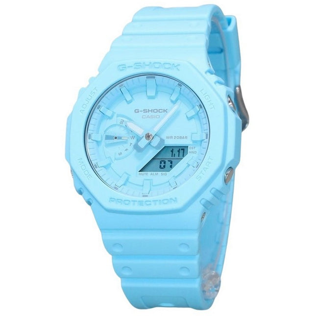 Casio G-Shock Analog Digital Bio Based Resin Strap Blue Dial Quartz GA-2100-2A2 200M Men's Watch