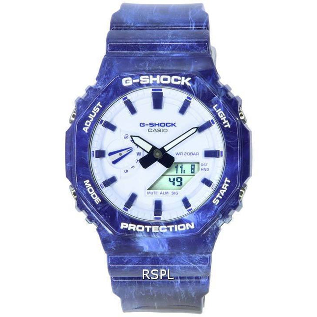 Casio G-Shock Porcelain Analog Digital White Dial Quartz GA-2100BWP-2A GA2100BWP-2 200M Men's Watch