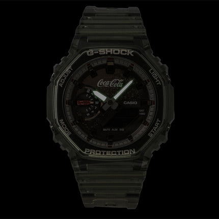 Casio G-Shock Coca Cola Collaboration Analog Digital Bio-Based Resin Strap Brown Dial Quartz GA-2100CC-3A 200M Men's Watch