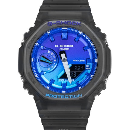 Casio G-Shock Analog Digital Resin Strap Blue Dial Quartz GA-2100FLS-8A2 200M Men's Watch