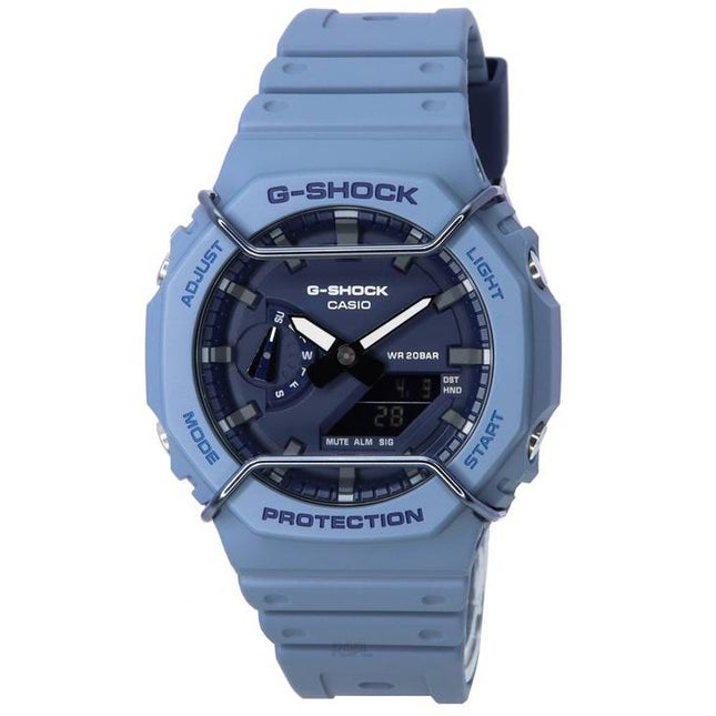 Casio Tone-on-Tone G-Shock Analog Digital Blue Chromatic Dial Quartz GA-2100PT-2A GA2100PT-2 200M Men's Watch