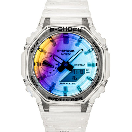 Casio G-Shock Analog Digital Transparent Resin Strap Multicolor Dial Quartz GA-2100SRS-7A 200M Men's Watch