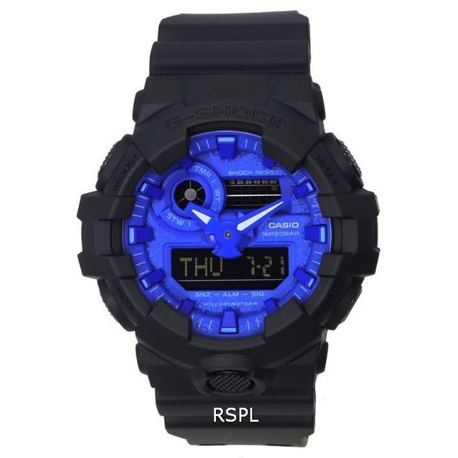 Casio G-Shock Paisley Blue Analog Digital Dial Quartz GA-700BP-1A GA700BP-1 200M Mens Watch