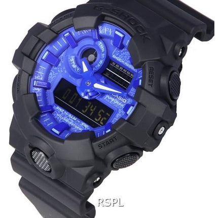 Casio G-Shock Paisley Blue Analog Digital Dial Quartz GA-700BP-1A GA700BP-1 200M Mens Watch