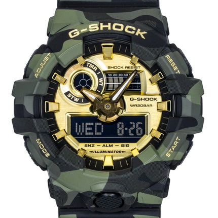Casio G-Shock Analog Digital Resin Strap Gold Dial Quartz GA-700CMG-3A 200M Men's Watch