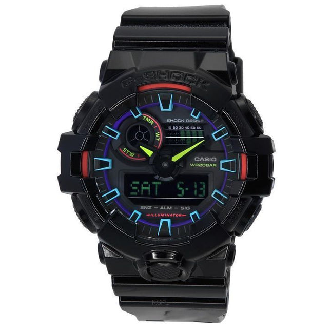 Casio G-Shock Quartz Sports GA-700RGB-1A GA700RGB-1 Men's Watch
