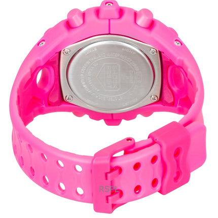 Casio G-Shock Analog Digital Pink Resin Strap Pink Dial Quartz GA-V01-4A 200M Men's Watch