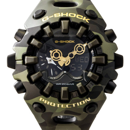 Casio G-Shock Analog Digital Resin Strap Black Dial Quartz GA-V01CMG-3A 200M Men's Watch