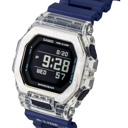 Casio G-Shock G-Lide Digital Smartphone Link Blue Resin Strap Quartz GBX-100S-2 200M Unisex Watch