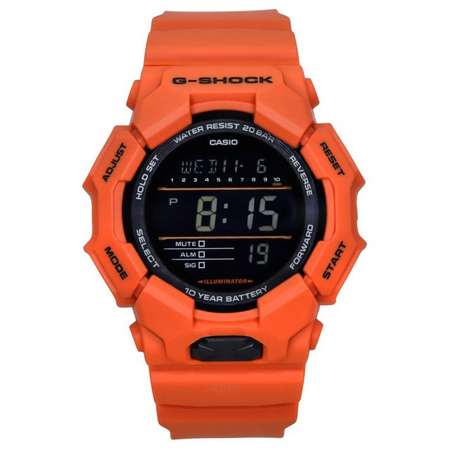 Casio G-Shock Digital Bio-Based Orange Resin Strap Black Dial Quartz GD-010-4 200M Men's Watch