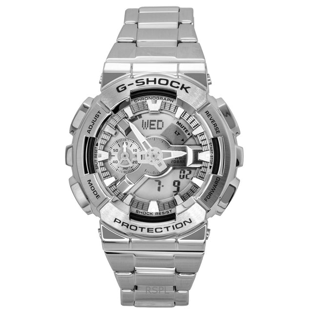 Casio G-Shock Analog Digital Stainless Steel Grey Dial Quartz GM-110D-8A 200M Men's Watch