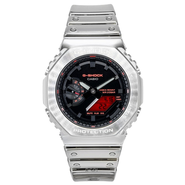 Casio G-Shock Fine Metallic Analog Digital Silicone Strap Black Dial Quartz GM-2100YRA-8A 200M Men's Watch