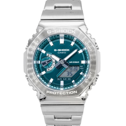 Casio G-Shock G-Steel Analog Digital Stainless Steel Green Dial Quartz GM-2110D-3A1 200M Men's Watch
