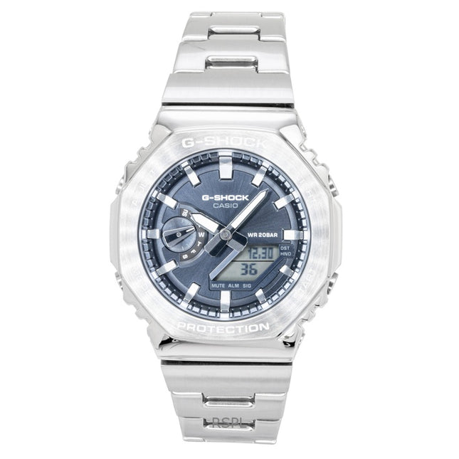 Casio G-Shock G-Steel Analog Digital Stainless Steel Grey Dial Quartz GM-2110D-8A 200M Men's Watch